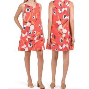 Sigrid Olsen 100% Linen Trapeze Flare Boho Beach Resort Dress Women's Small